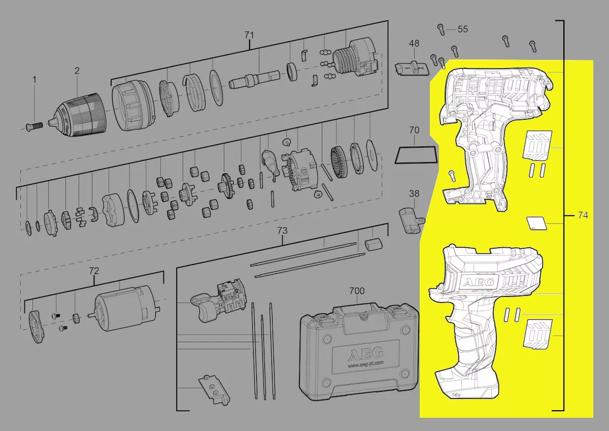Boitier réf. 4931454344 AEG
